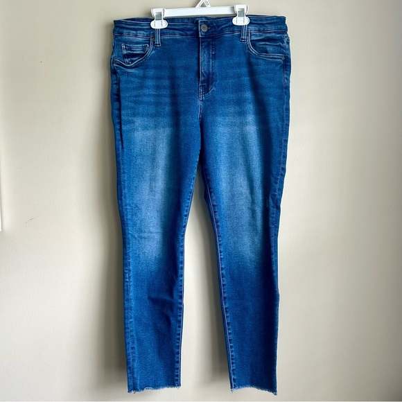 KUT from the cloth raw hem bootcut denim jeans size 14W, very stretchy EUC - Picture 1 of 5